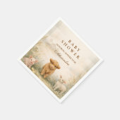 Neutral Farm Friends Baby Shower スタンダードカクテルナプキン (角)