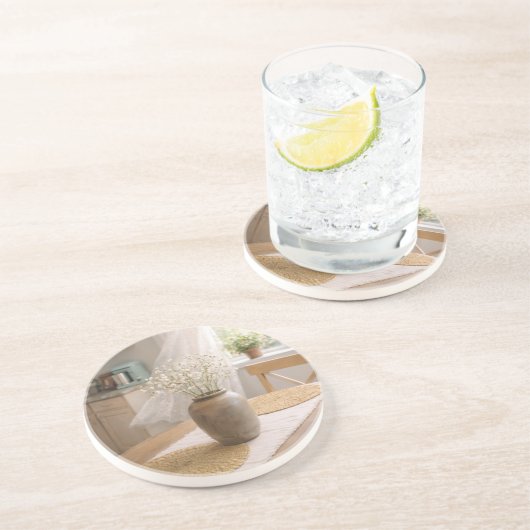  Neutral Farmhouse Floral Coasters コースター (側面)