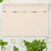 Neutral Farmhouse Kitchen Towel Gold Botanical キッチンタオル (折り畳み)