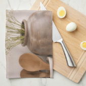 Neutral Farmhouse Kitchen Towel Wildflower Floral キッチンタオル (四つ折り)