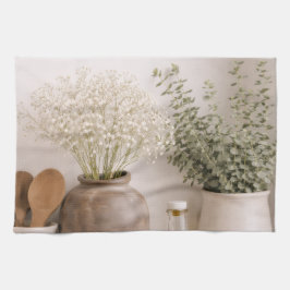 Neutral Farmhouse Kitchen Towel Wildflower Floral キッチンタオル