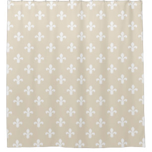Neutral Fleur de Lys シャワーカーテン