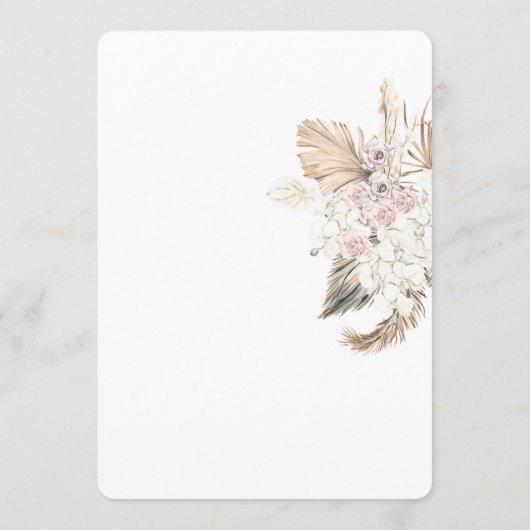 Neutral Floral Save the Date Invitation  招待状 (裏面)