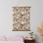 Neutral Floral Wall Art | Soft Blush Botanical 吊り下げ型タペストリー (寝室)