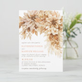 Neutral Floral Wedding Invitation Beige Elegant  招待状 (スタンド正面)