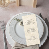 Neutral Floral Wedding Menu Card メニュー