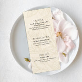 Neutral Floral Wedding Menu Card メニュー