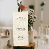 Neutral Floral Wedding Menu Card メニュー