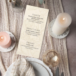 Neutral Floral Wedding Menu Card メニュー