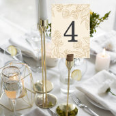 Neutral Floral Wedding Table Number Card テーブルナンバー