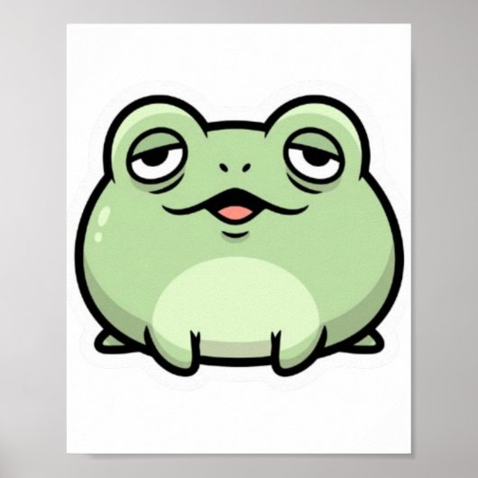 Neutral Frog Poster Minimalist Cute Frog Aesthetic ポスター (正面)