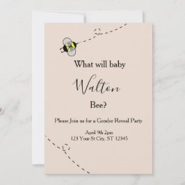 Neutral Gender Reveal Invitations Bee Themed 招待状