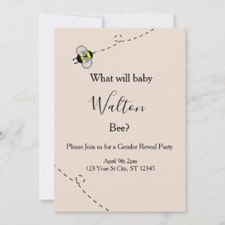 Neutral Gender Reveal Invitations Bee Themed 招待状