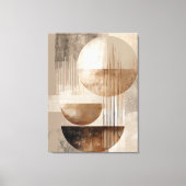 Neutral Geometric Abstract Beige Brown Minimalist キャンバスプリント (正面)