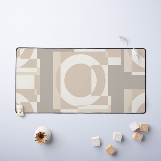 Neutral Geometric Abstract - Modern Bauhaus デスクマット (キッズテーブル)
