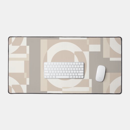 Neutral Geometric Abstract - Modern Bauhaus デスクマット (キーボード&マウス)