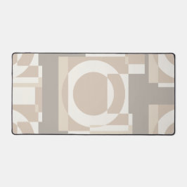 Neutral Geometric Abstract - Modern Bauhaus デスクマット