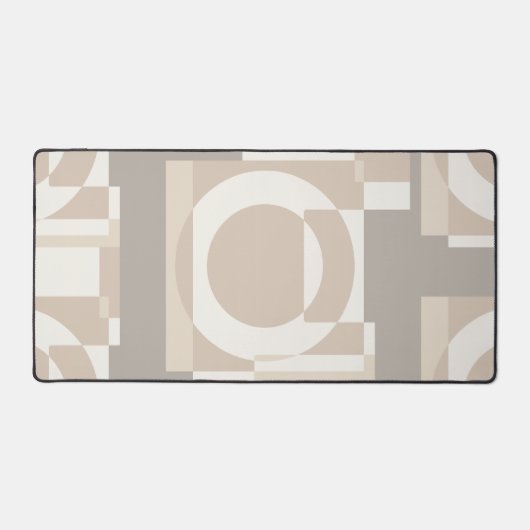 Neutral Geometric Abstract - Modern Bauhaus デスクマット (正面)