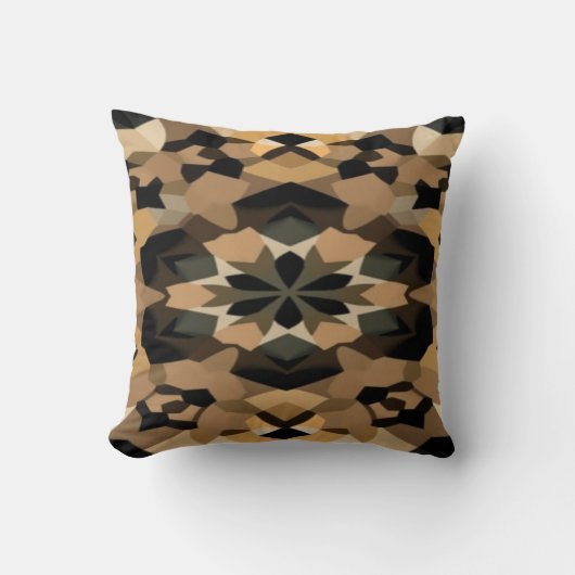 Neutral Geometric Throw Pillow | Modern Earth Tone クッション (正面)