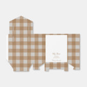 Neutral Gingham Baby Shower Thank You Favor Box フェイバーボックス (折り畳みなし)