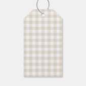 Neutral Gingham Silly Goose Baby Shower ギフトタグ (裏面)