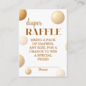 Neutral Gold Balloon Diaper Raffle Baby Shower エンクロージャーカード (正面)