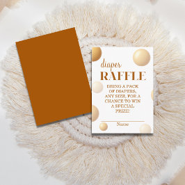 Neutral Gold Balloon Diaper Raffle Baby Shower エンクロージャーカード