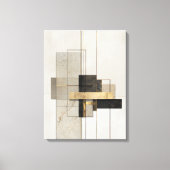 Neutral Gold Geometric Abstract キャンバスプリント (正面)