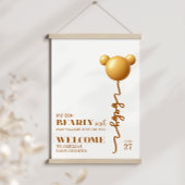 Neutral Gold Teddy Balloon Bearly Wait Poster ポスター