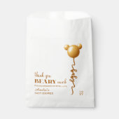 Neutral Gold Teddy Balloon Beary Thank You フェイバーバッグ (正面)