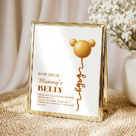 Neutral Gold Teddy Balloon Belly Game ポスター