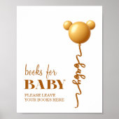 Neutral Gold Teddy Balloon Books for Baby ポスター (正面)