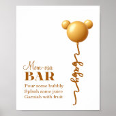 Neutral Gold Teddy Balloon Momosa Bar ポスター (正面)