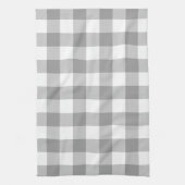 Neutral Gray Buffalo Check Plaid Rustic Farmhouse キッチンタオル (縦)