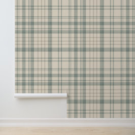 Neutral Green Beige Plaid 壁紙