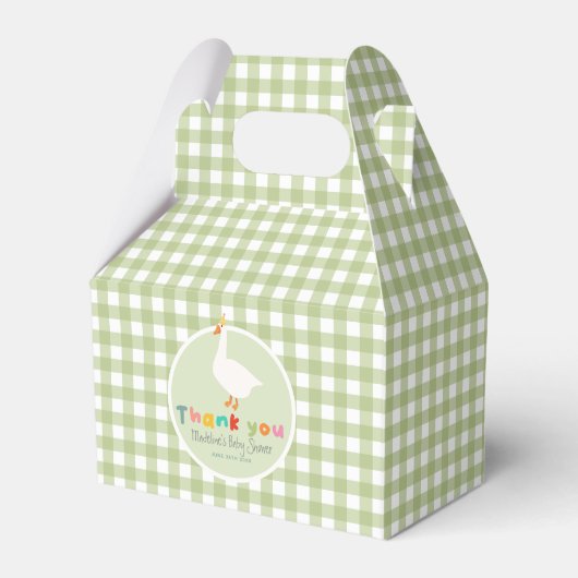 Neutral Green Silly Goose Baby Shower フェイバーボックス (正面サイド)
