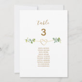 Neutral Greenery Gold Heart Wedding Seating Chart (正面)