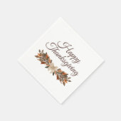 Neutral “Happy Thanksgiving” Paper Napkin スタンダードカクテルナプキン (角)