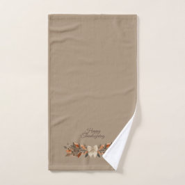 Neutral “Happy Thanksgiving” Towel  ハンドタオル