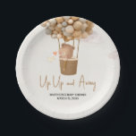 Neutral Hot Air Balloon Up and Away Baby Shower ペーパープレート<br><div class="desc">Make your Hot Air Balloon baby shower extra special with these delightful round paper plates! Sturdy yet stylish,  these plates are perfect for serving delicious bites while complementing your theme in the most adorable way. BS248</div>