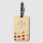 Neutral, It's Vacation Time with suitcases/luggage ラゲッジタグ (正面縦)