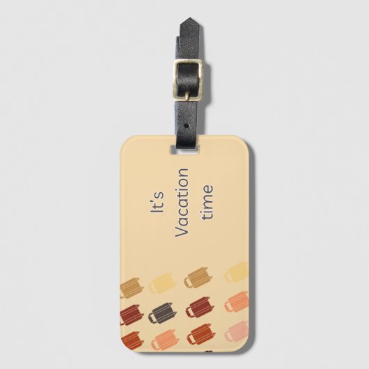 Neutral, It's Vacation Time with suitcases/luggage ラゲッジタグ (正面縦)