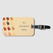 Neutral, It's Vacation Time with suitcases/luggage ラゲッジタグ (正面横)