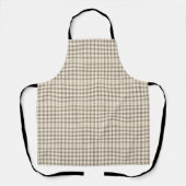 Neutral Ivory and Black Gingham Plaid エプロン (正面)