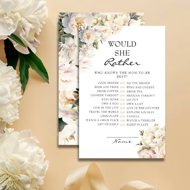 Neutral Ivory Peony Would She Rather Game Card (クリエイターアップロード済み)