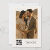 Neutral Ivory QR Code Photo Wedding 招待状 (裏面)
