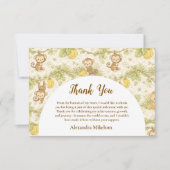 Neutral Jungle Animals Wild One Birthday サンキューカード (正面)