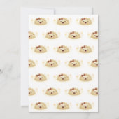 Neutral Kawaii Asian Bow Dumpling Baby Shower  招待状 (裏面)