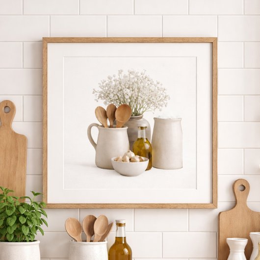Neutral Kitchen Farmhouse Art Frame Ready ポスター