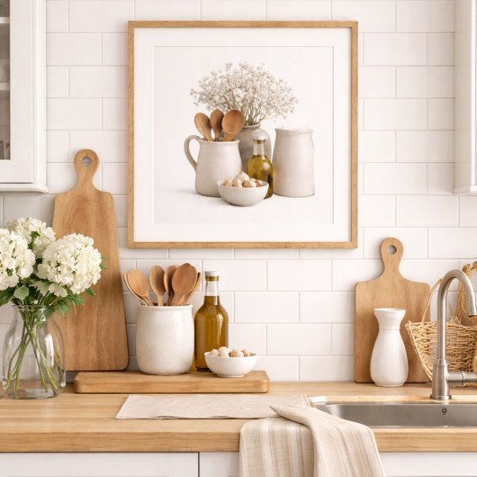 Neutral Kitchen Farmhouse Art Frame Ready ポスター